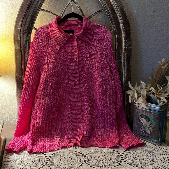 Bala Tops - Bala Bala Collection Coral  Pinkish Button bDown Blouse Size XL